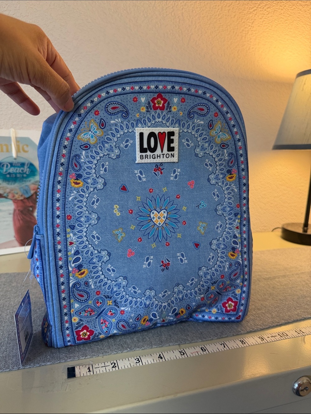 Brighton Light Blue Bandana-Print Backpack